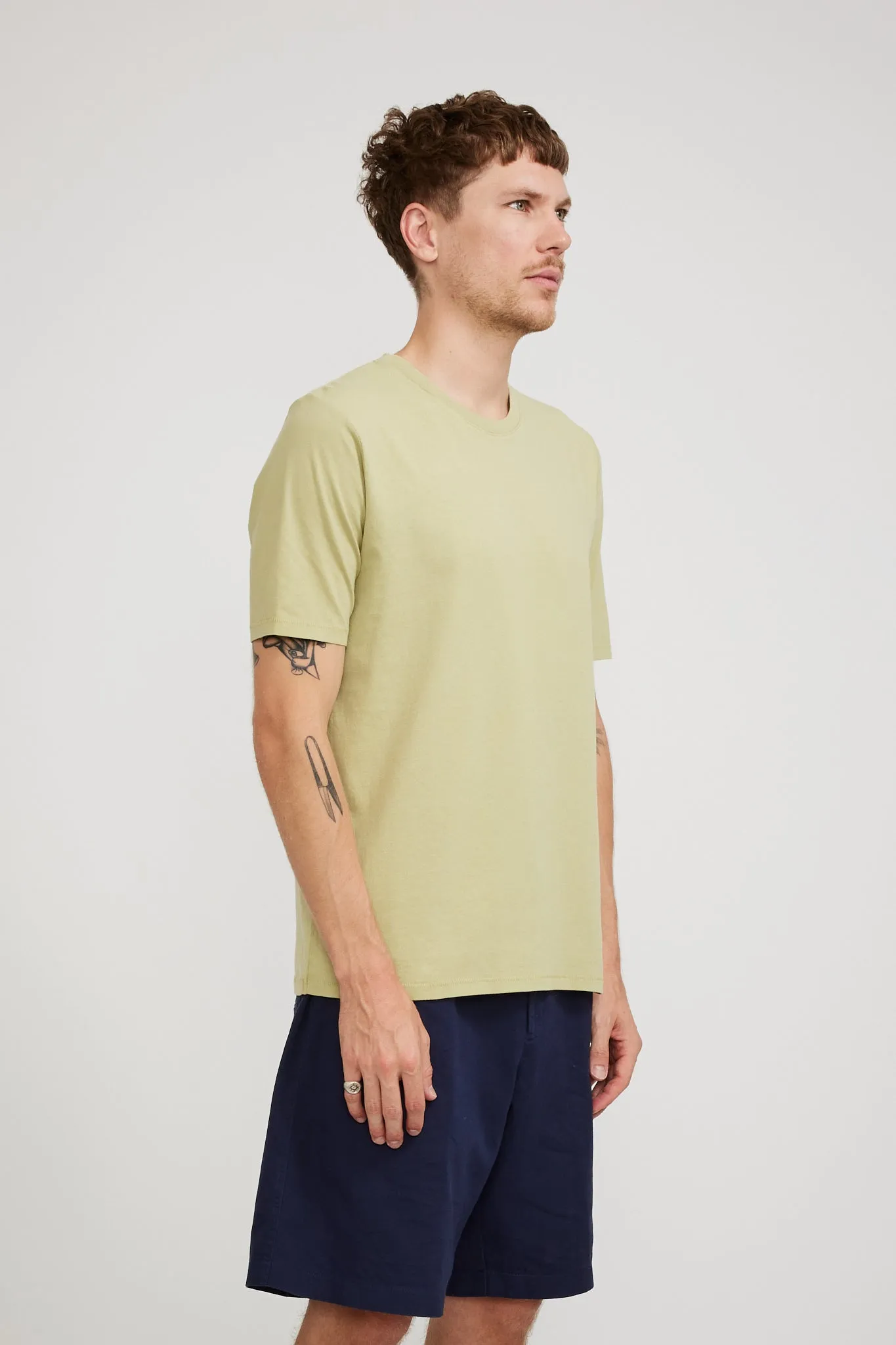 Contrast Sleeve Tee Light Sage