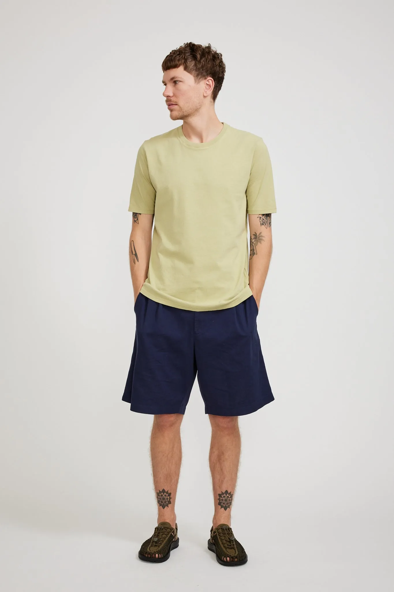 Contrast Sleeve Tee Light Sage