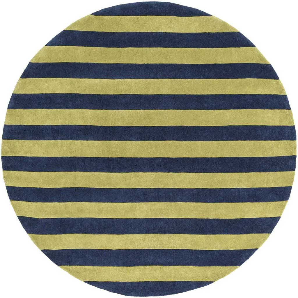 Cosmopolitan Lime/Navy Round Rug