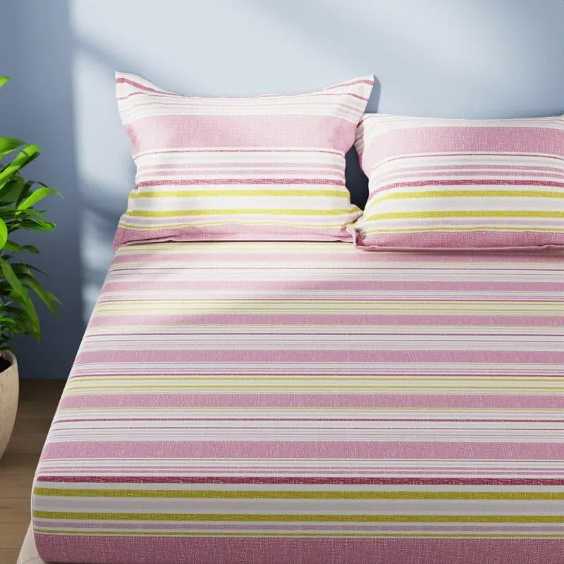 Crida Striped Bedsheet - Lavender