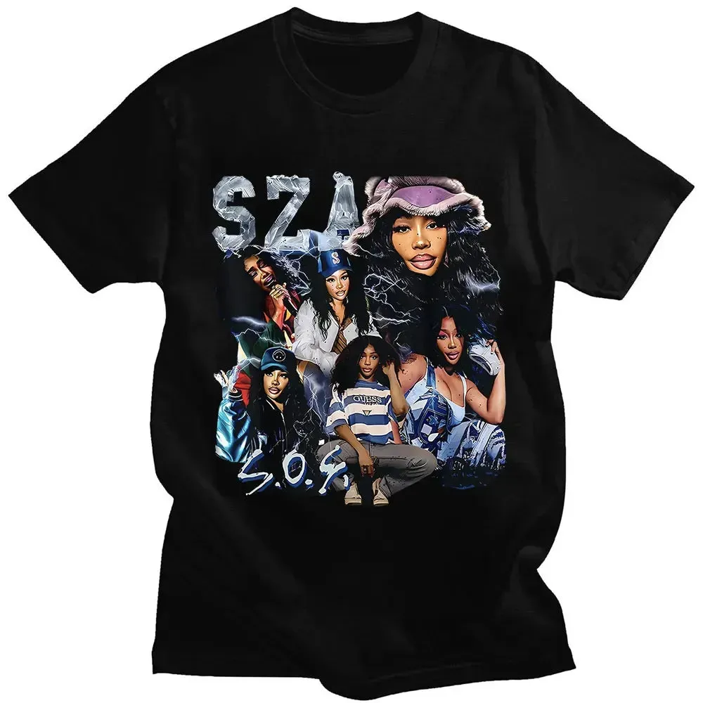 CTRL X SOS Rapper SZA Graphic Tee | Vintage Punk Hip-Hop Casual T-shirt | Bold, Streetwear-Inspired Style for Men & Women