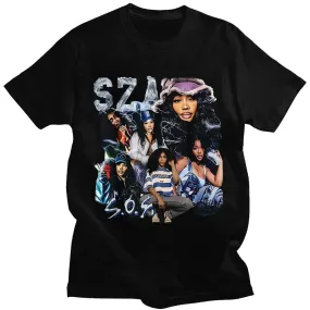 CTRL X SOS Rapper SZA Graphic Tee | Vintage Punk Hip-Hop Casual T-shirt | Bold, Streetwear-Inspired Style for Men & Women
