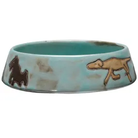 Dogs Playing Small Green Dish