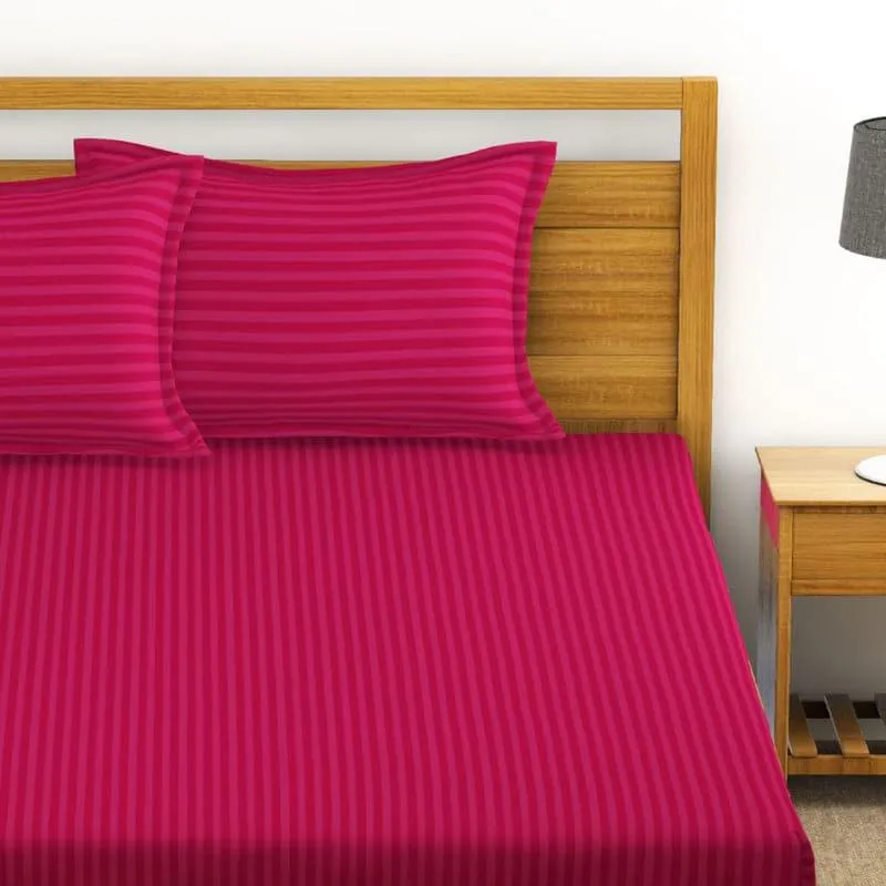 Duesa Striped Bedsheet - Red