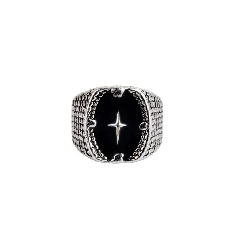 European And American Fashion, Personalized And Versatile, Domineering Flame Dragon Pattern Open Ring, Male Trend Hip-Hop Single
