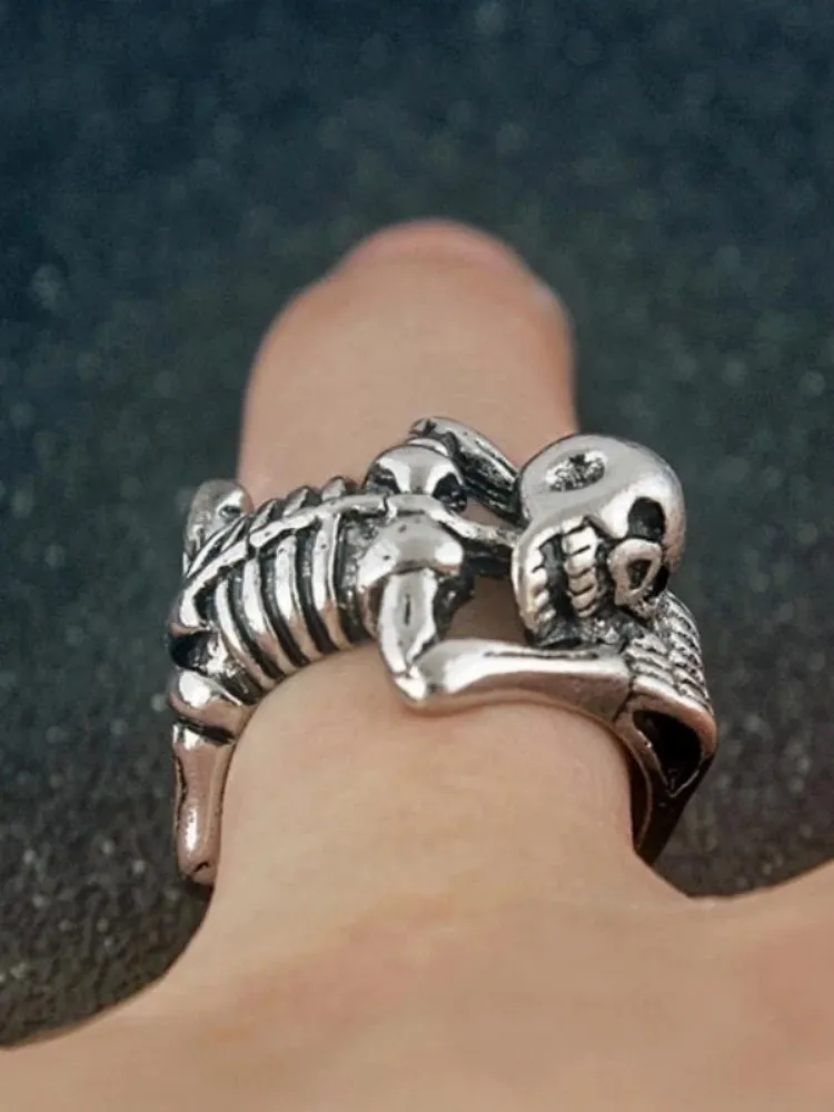 European And American Fashion, Personalized And Versatile, Domineering Flame Dragon Pattern Open Ring, Male Trend Hip-Hop Single