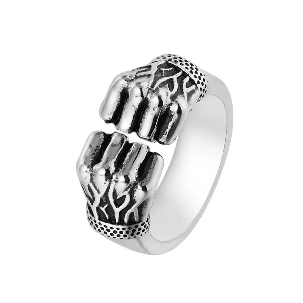 European And American Fashion, Personalized And Versatile, Domineering Flame Dragon Pattern Open Ring, Male Trend Hip-Hop Single