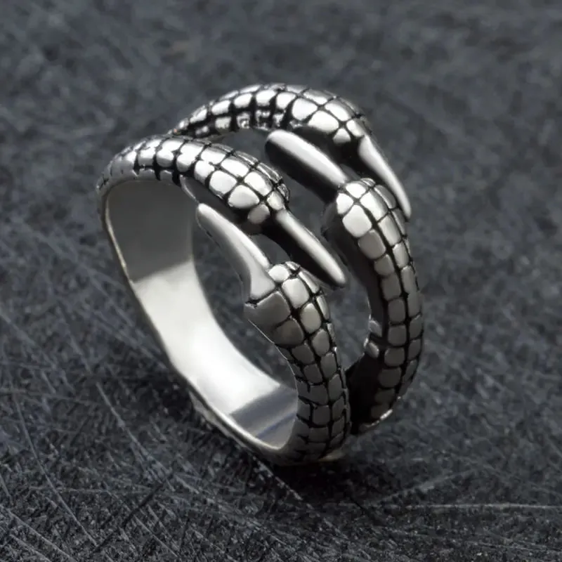 European And American Fashion, Personalized And Versatile, Domineering Flame Dragon Pattern Open Ring, Male Trend Hip-Hop Single