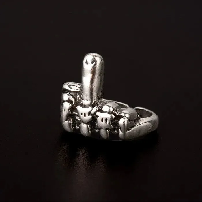 European And American Fashion, Personalized And Versatile, Domineering Flame Dragon Pattern Open Ring, Male Trend Hip-Hop Single