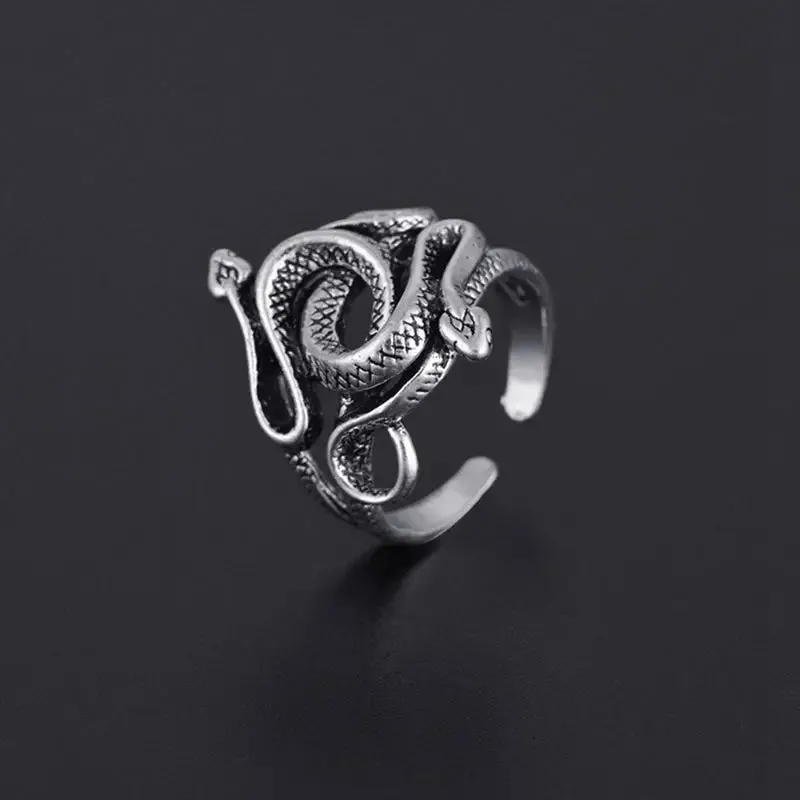 European And American Fashion, Personalized And Versatile, Domineering Flame Dragon Pattern Open Ring, Male Trend Hip-Hop Single