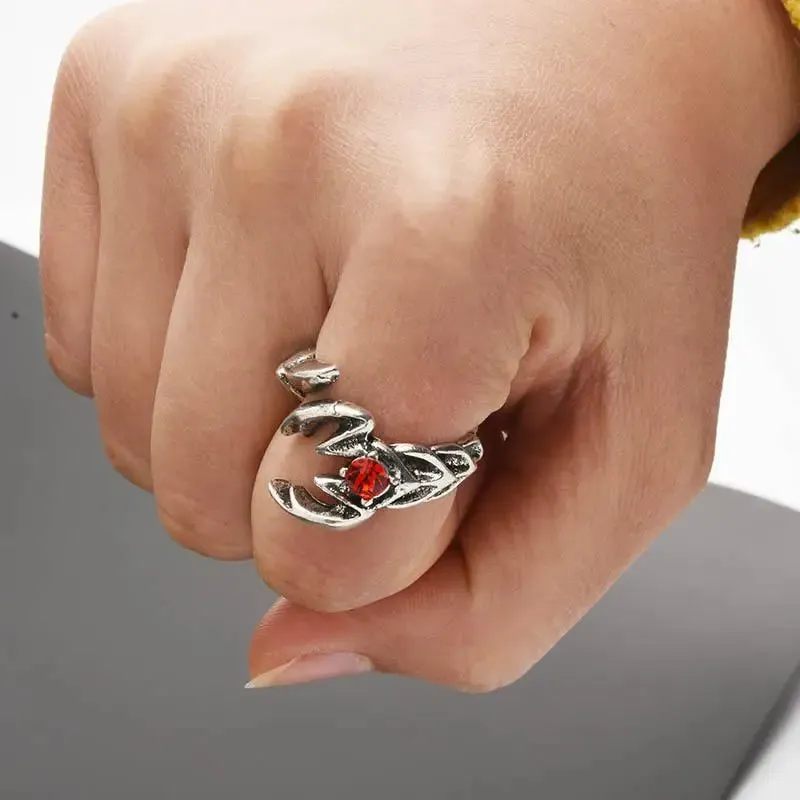 European And American Fashion, Personalized And Versatile, Domineering Flame Dragon Pattern Open Ring, Male Trend Hip-Hop Single