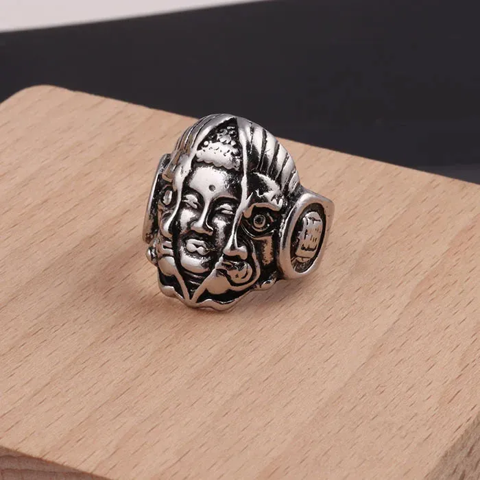 European And American Fashion, Personalized And Versatile, Domineering Flame Dragon Pattern Open Ring, Male Trend Hip-Hop Single