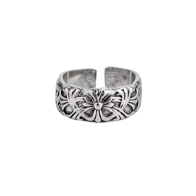 European And American Fashion, Personalized And Versatile, Domineering Flame Dragon Pattern Open Ring, Male Trend Hip-Hop Single