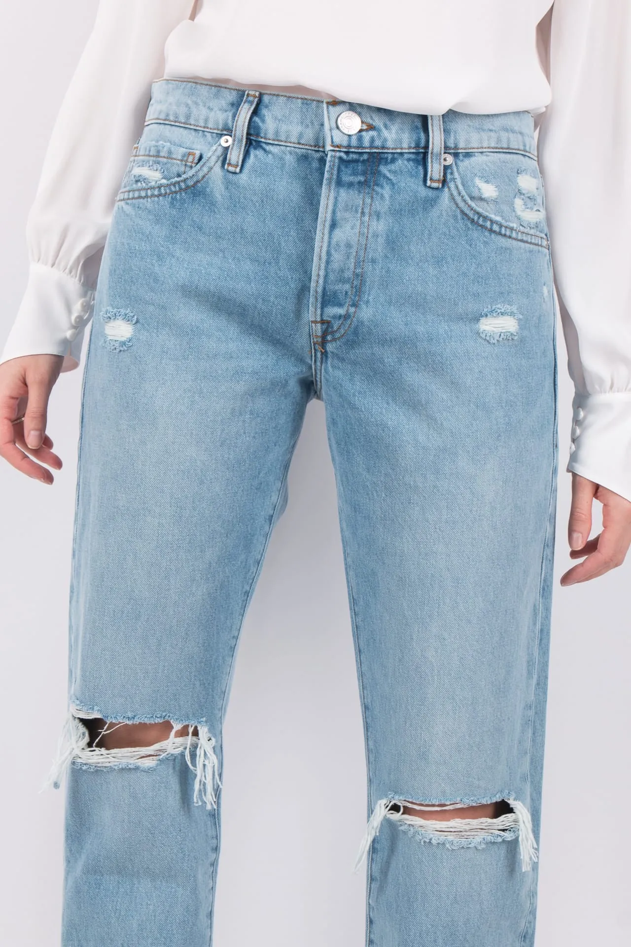 FRAME Le Slouch jean in Rossum 2 Year Rips