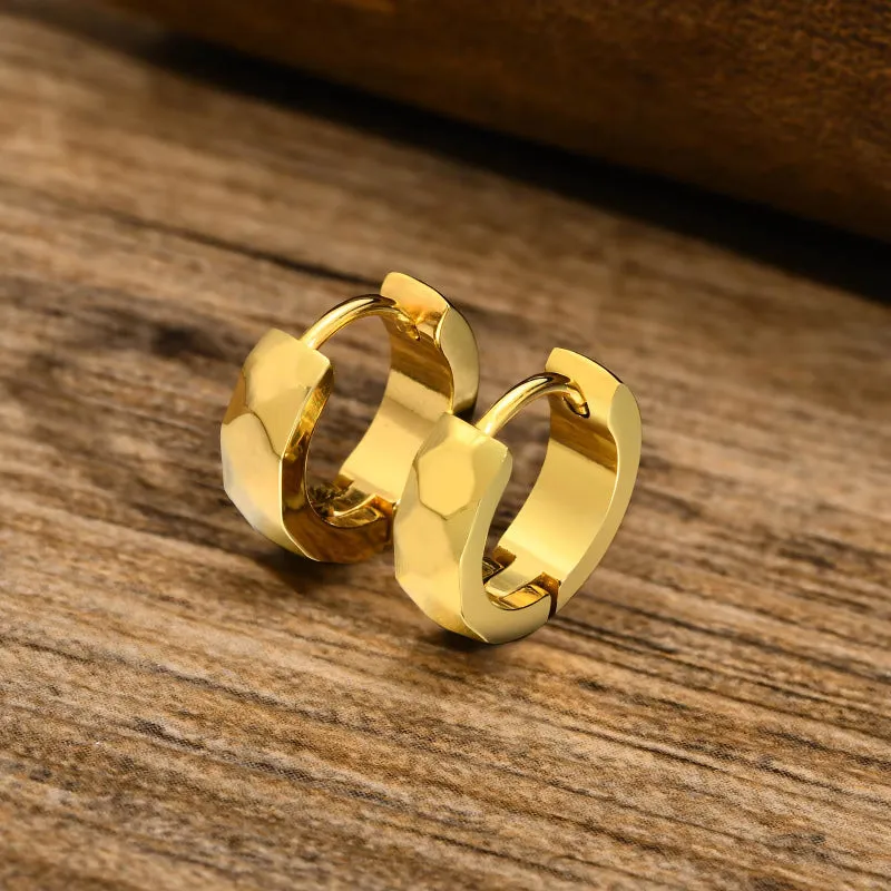 Geometric Huggie Hoop Earrings for men