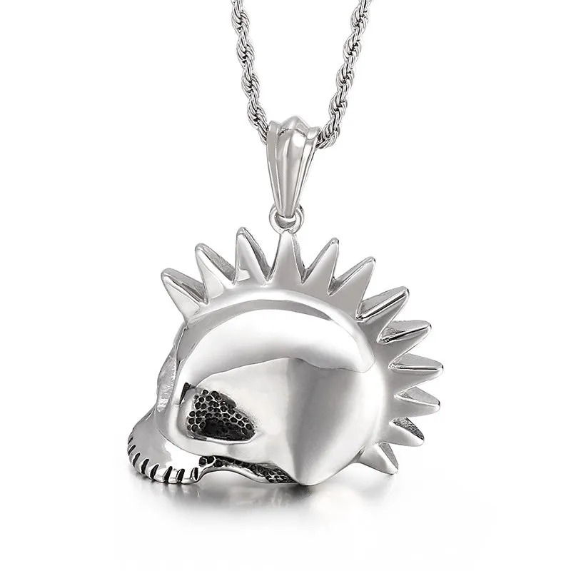 Ghostly Skull Hip-Hop Pendant in Titanium Steel for Men - Retro European and American Style