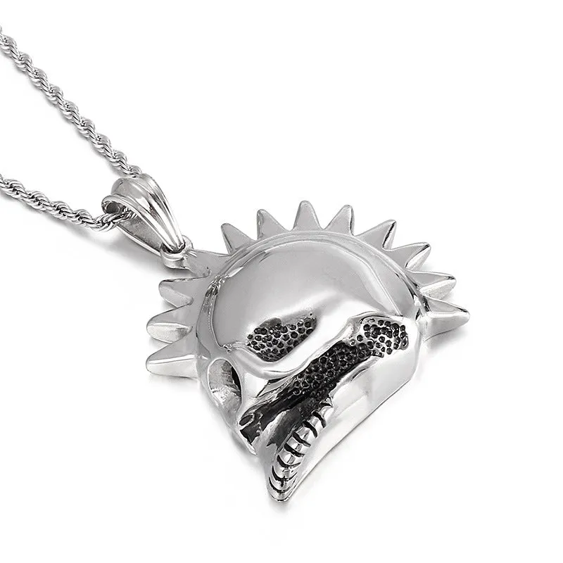 Ghostly Skull Hip-Hop Pendant in Titanium Steel for Men - Retro European and American Style