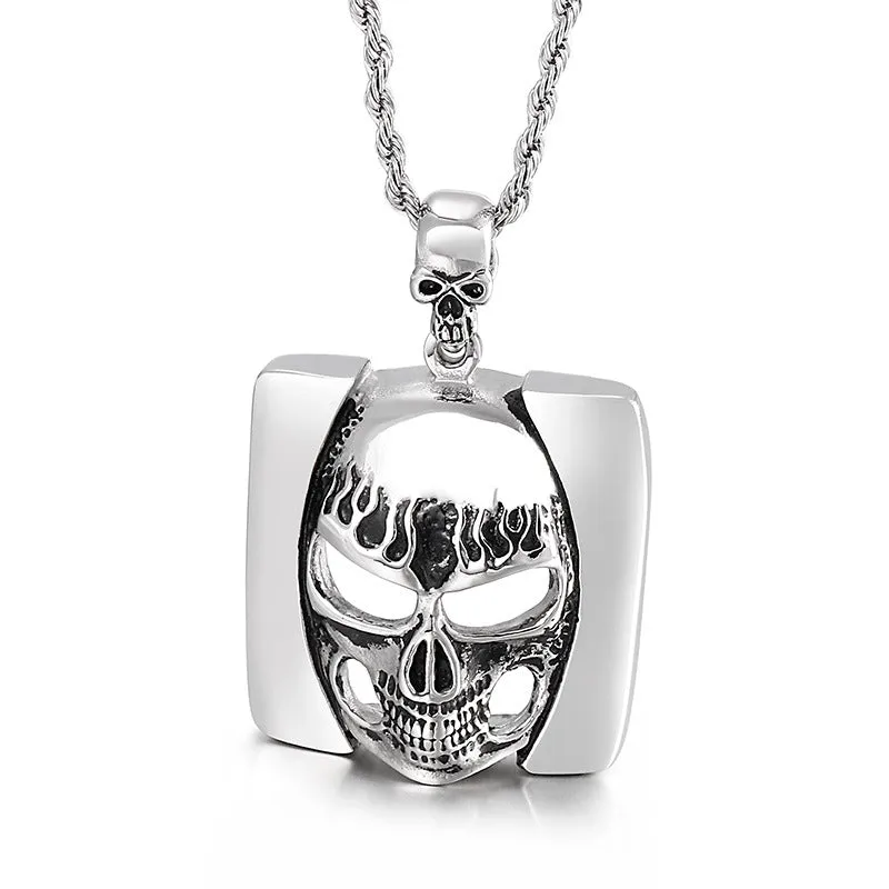 Ghostly Skull Hip-Hop Pendant in Titanium Steel for Men - Retro European and American Style