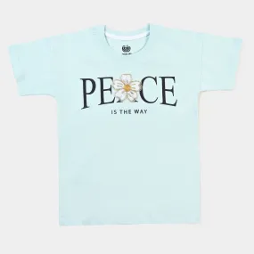 Girls Slub T-Shirt Piece- Sky Blue