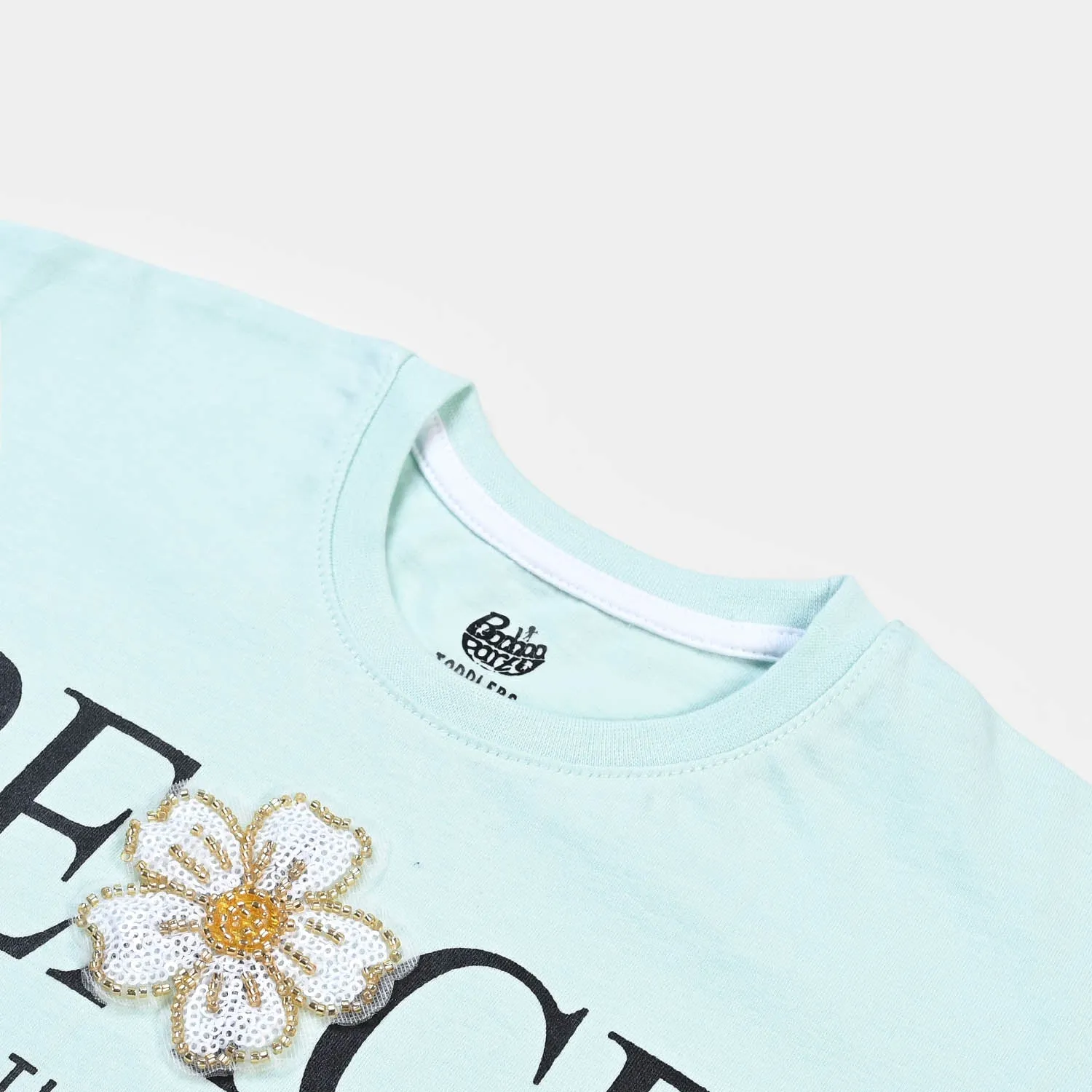 Girls Slub T-Shirt Piece- Sky Blue