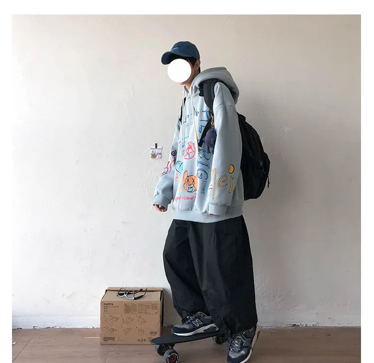 Graffiti Sweatshirt Hooded INS Hip-Hop Hip-Hop Loose Trendy All-Matching Outerwear