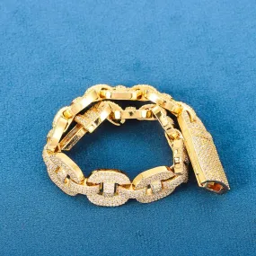 H Shape High Quality 5A Zirconia Cuban Bracelet Chain Men