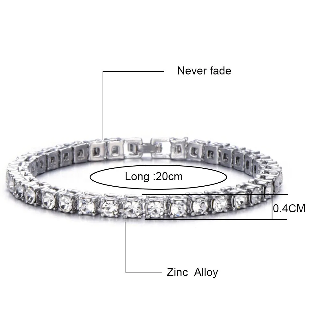 H Shape High Quality 5A Zirconia Cuban Bracelet Chain Men