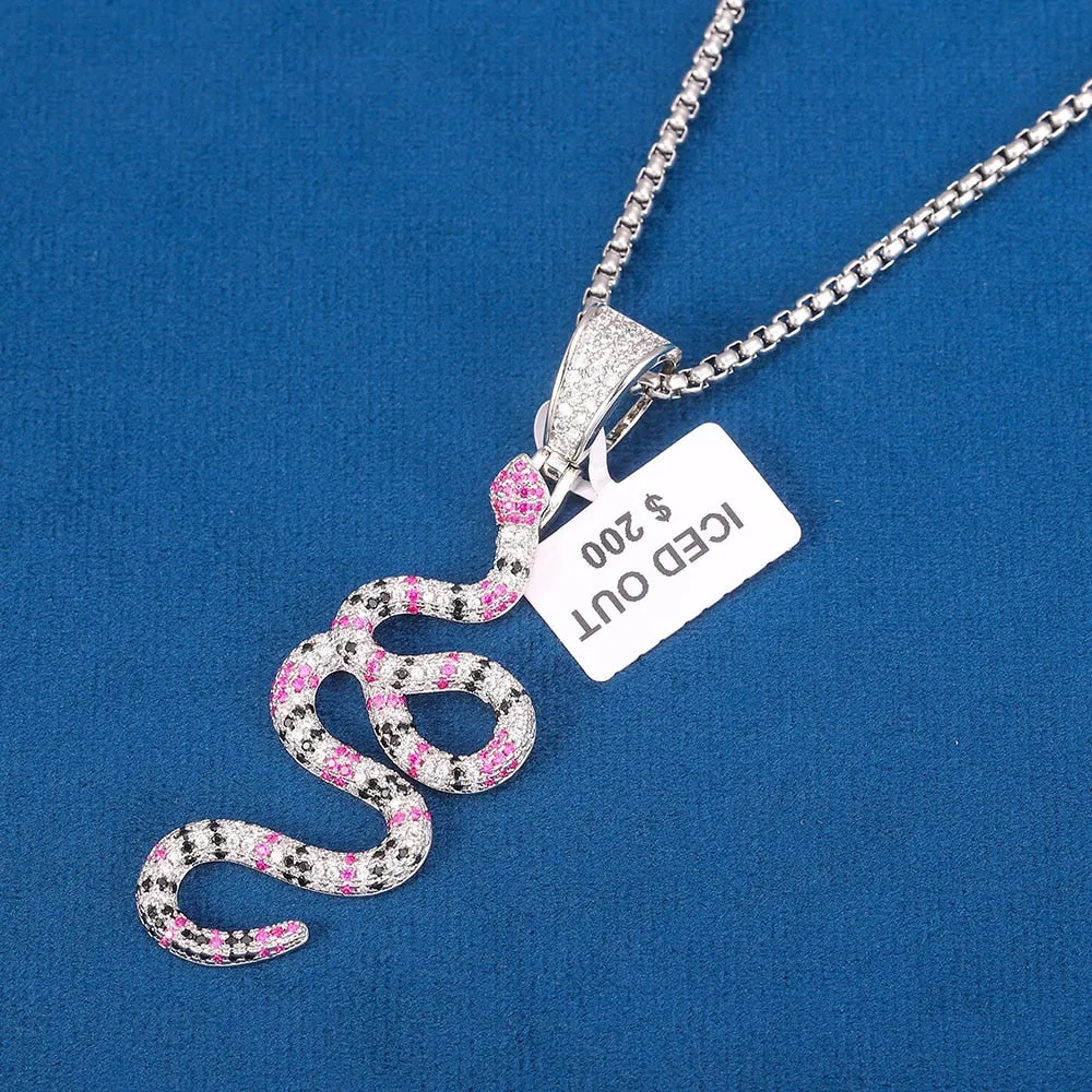 Heart  5A Zircon Two Tone Color Badge Charm Necklaces