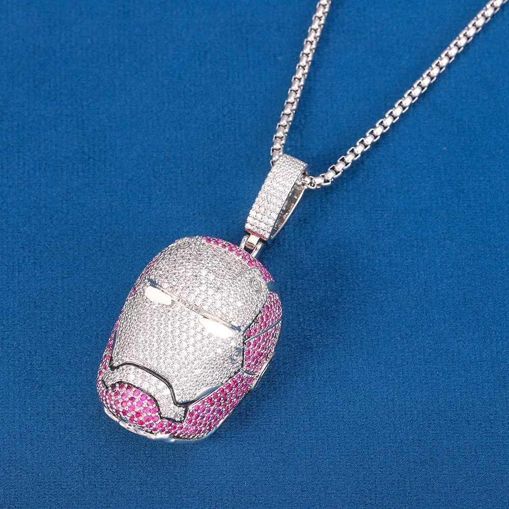 Heart  5A Zircon Two Tone Color Badge Charm Necklaces