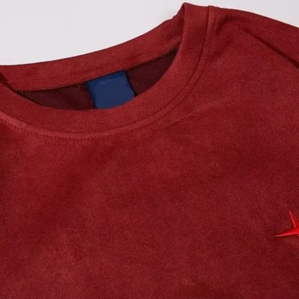 “Hip Hop Letter Embroidery Suede” T-shirt