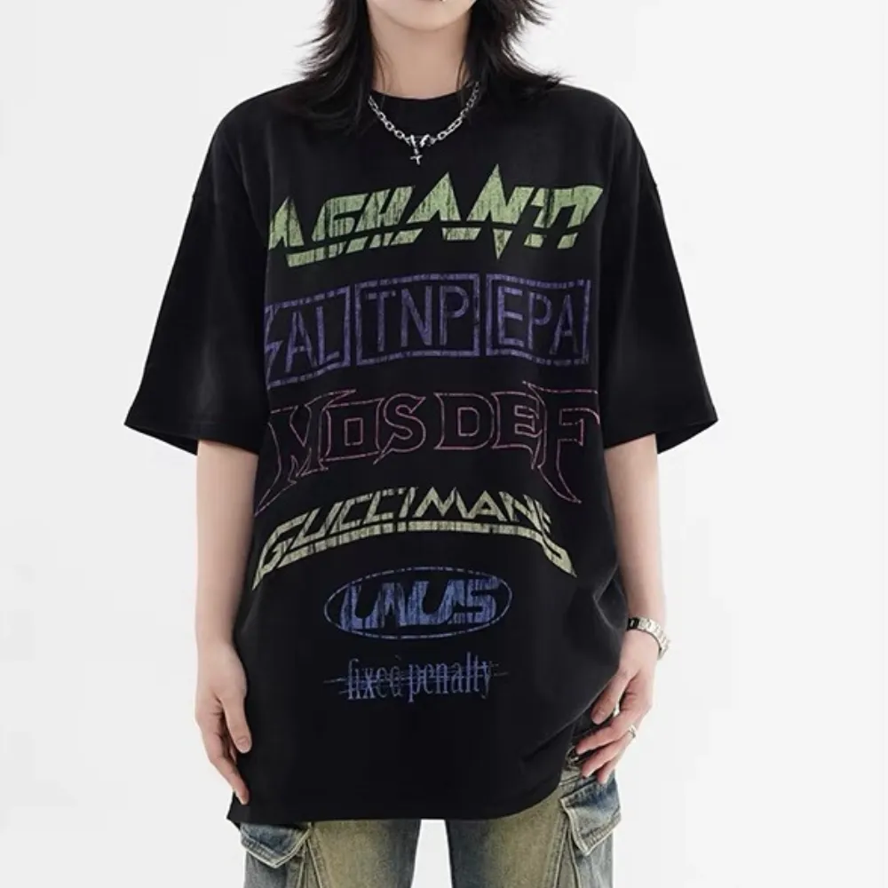 “Hip Hop Letters Splicing” T-shirt