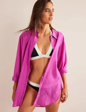 Holiday Longerline Shirt-Rose Violet