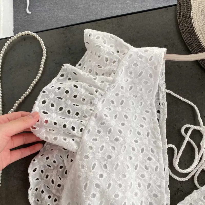Hollow Lace-Up Halter Navel Western Style Women's Top