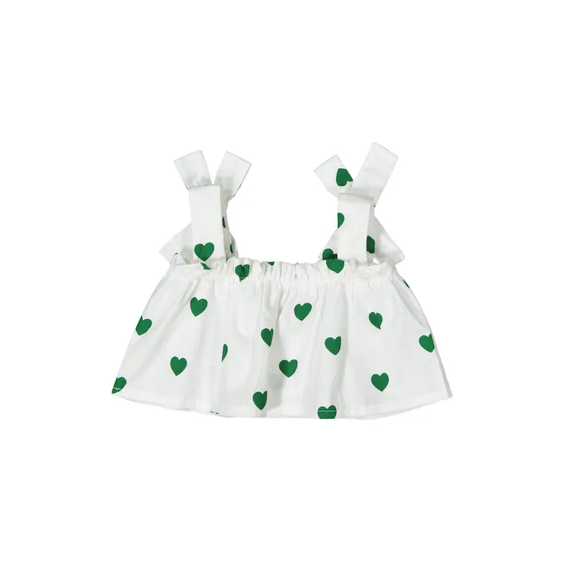 Hugo Loves Tiki Flutter Top - Green Hearts
