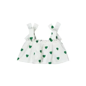 Hugo Loves Tiki Flutter Top - Green Hearts