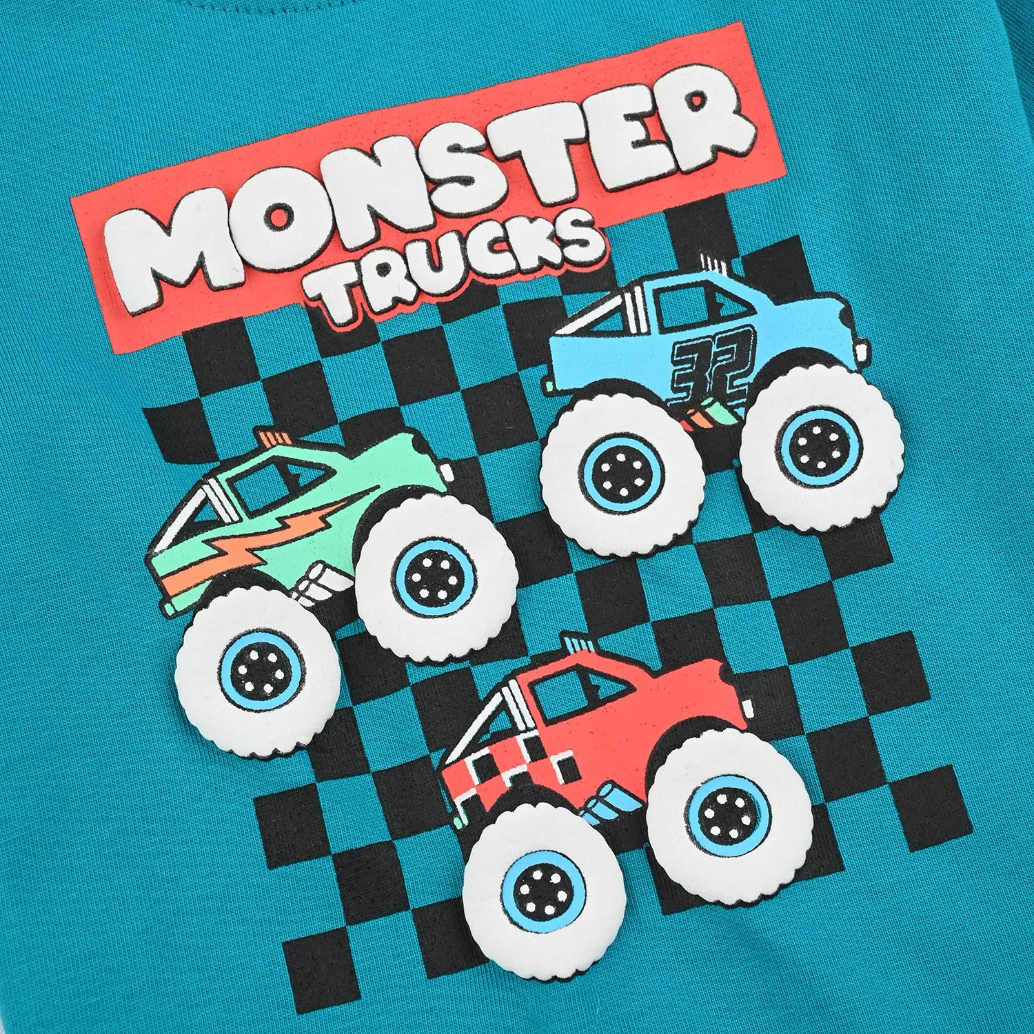 Infant Boys Cotton Jersey T-Shirt Monster Truck