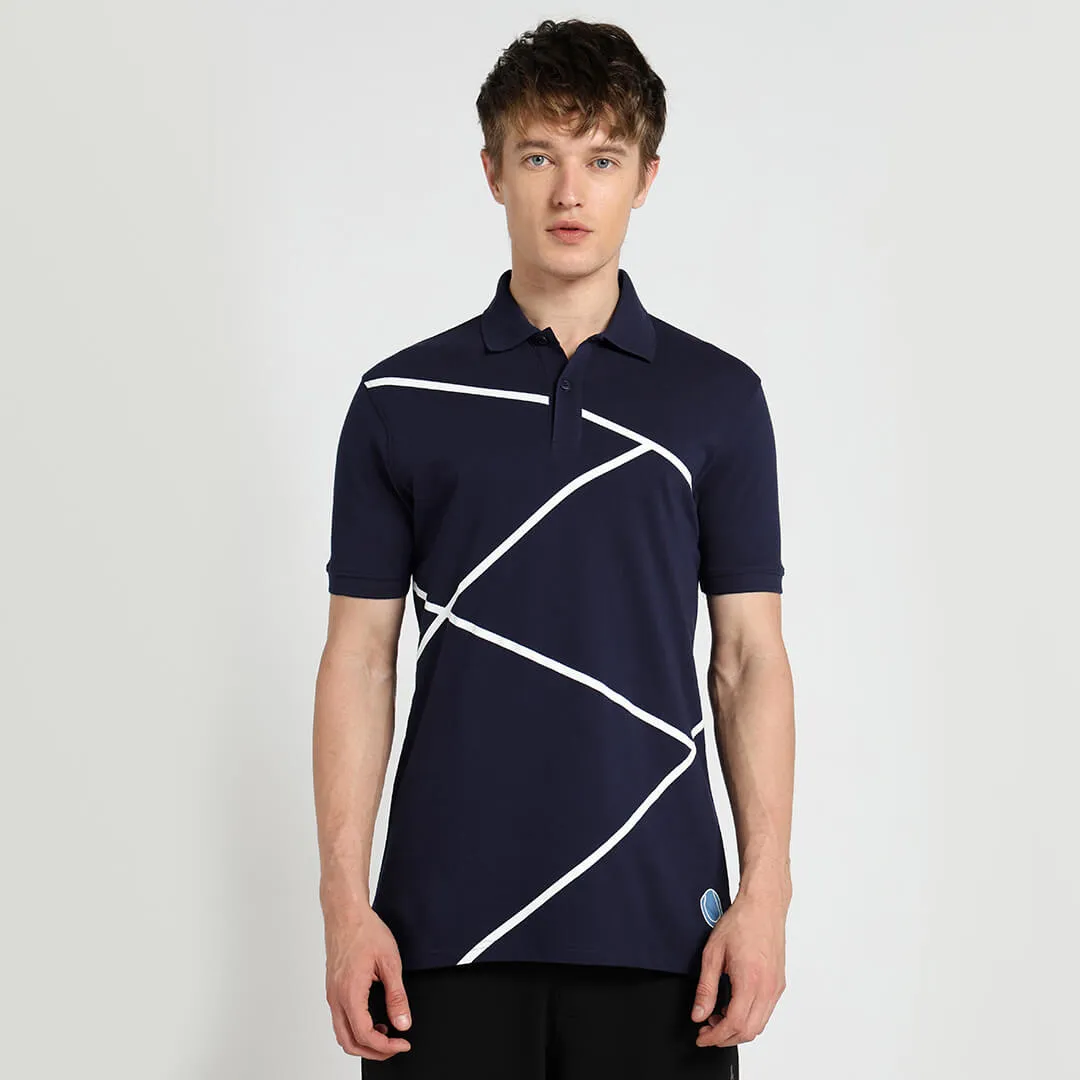 Infinia Men Tennis Polo T-shirt- Prussian Blue