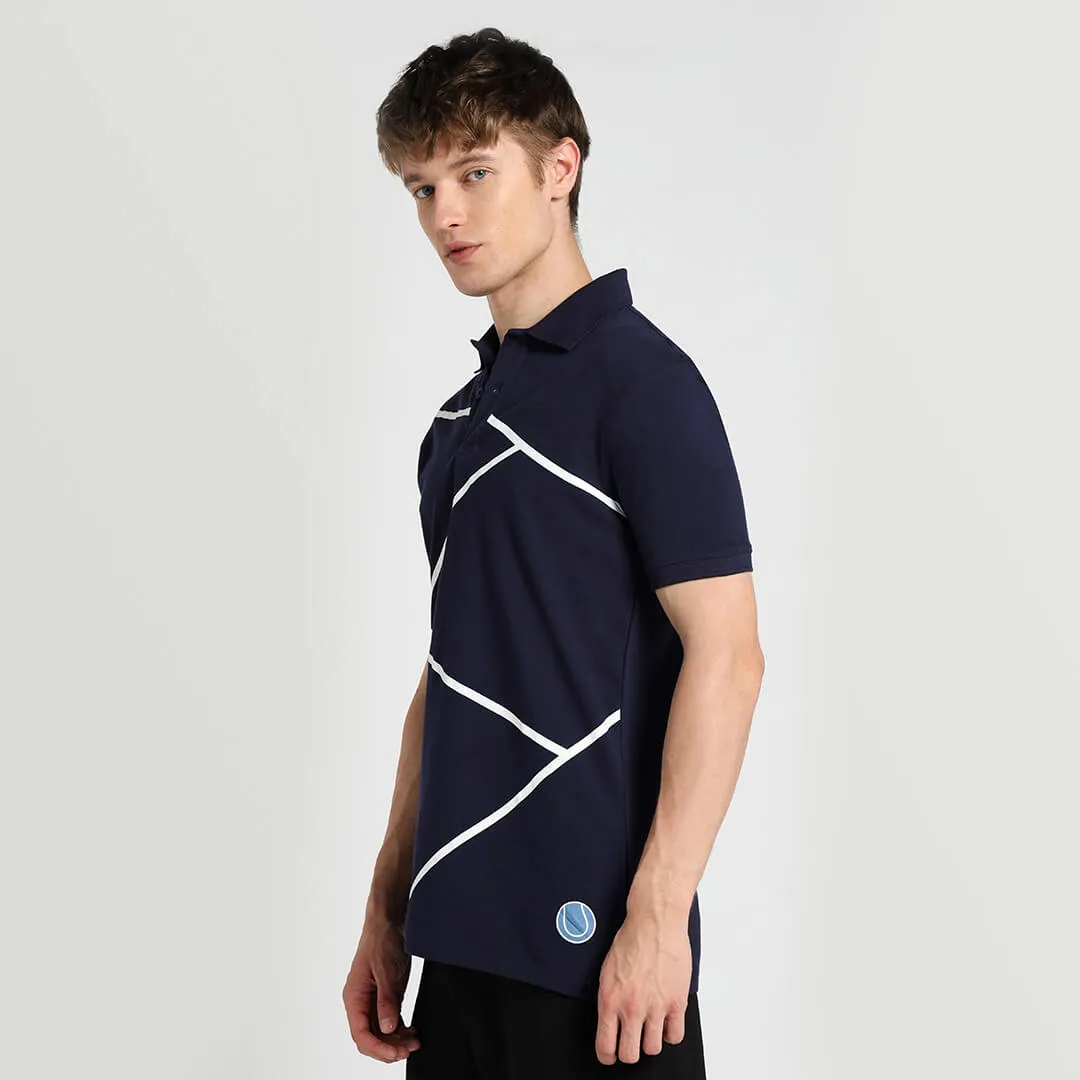 Infinia Men Tennis Polo T-shirt- Prussian Blue