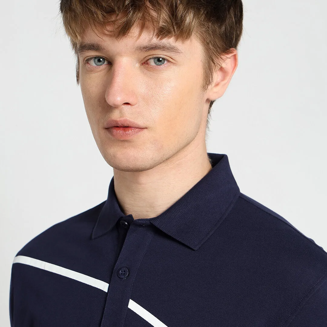 Infinia Men Tennis Polo T-shirt- Prussian Blue