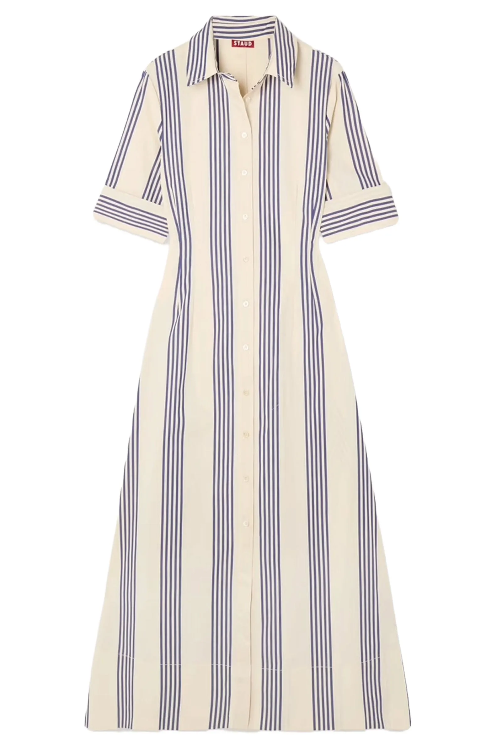 Joan Striped Cotton-blend Poplin Midi Shirt Dress