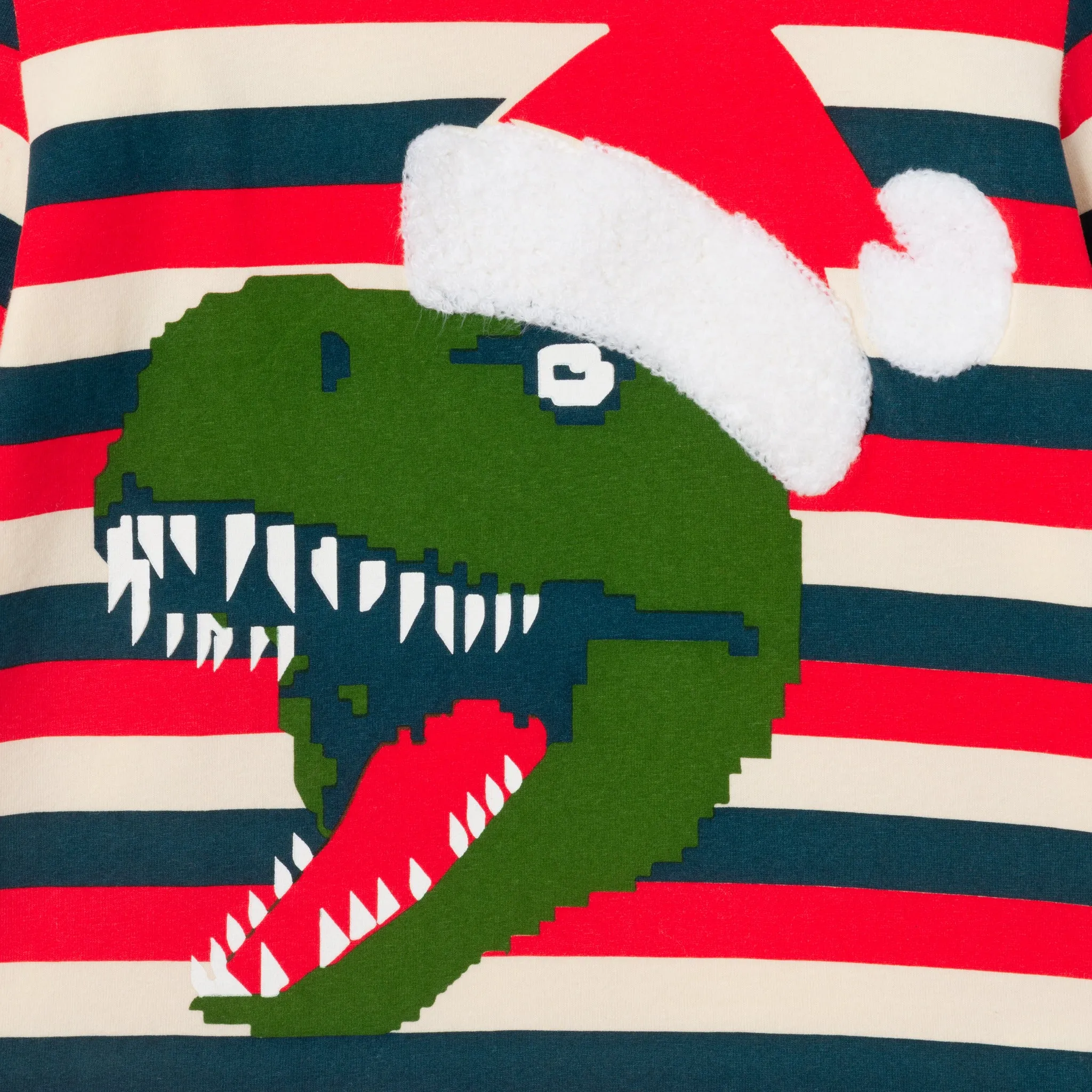Kids Multicolor Striped Long Sleeve Tee | Holiday T-Rex