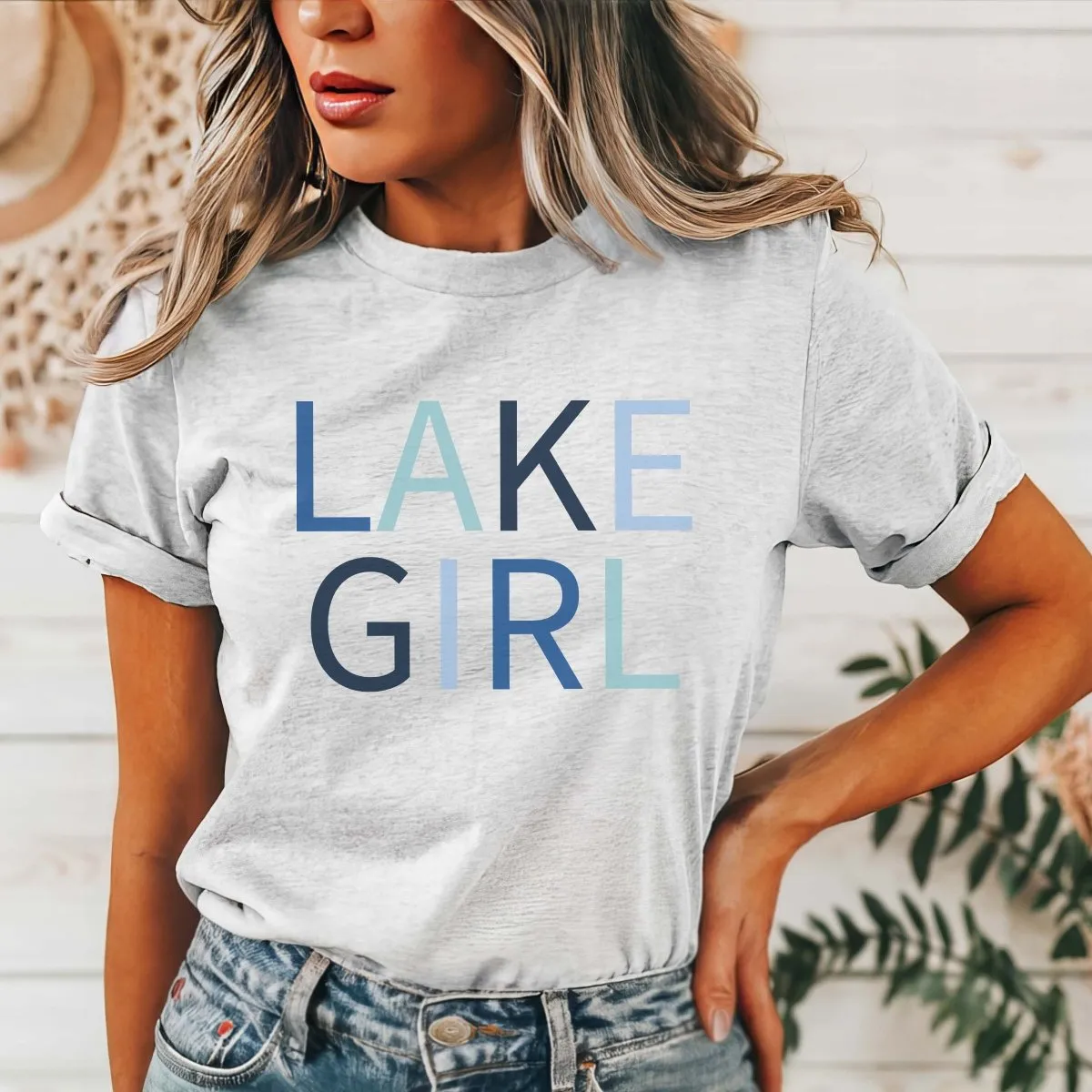 Lake Girl Blue Wholesale Tee - Quick Shipping