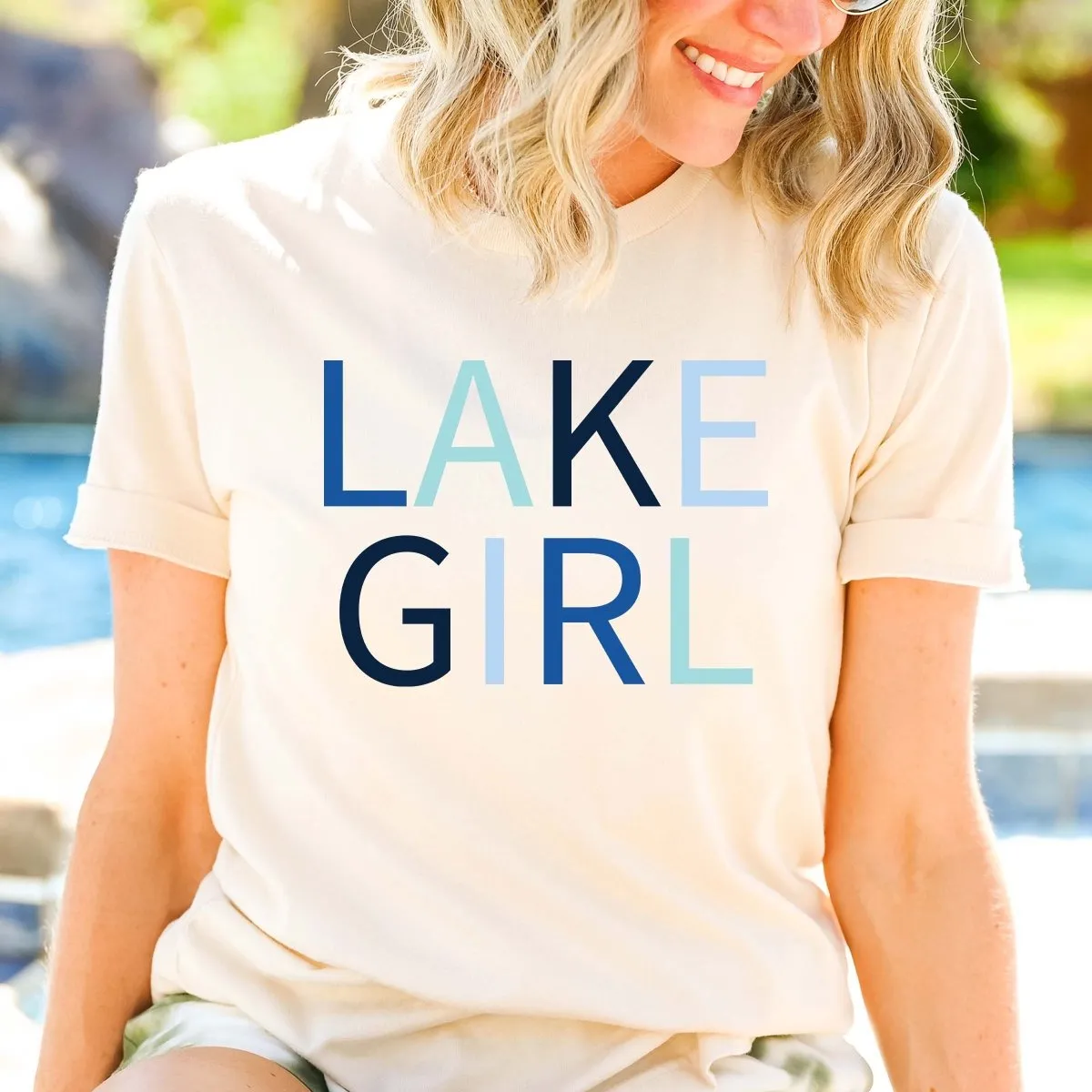 Lake Girl Blue Wholesale Tee - Quick Shipping