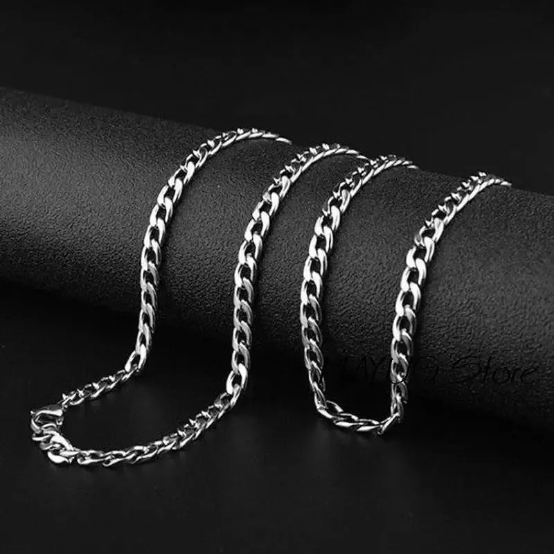 Long Stainless Steel Chain Necklace Hip Hop for Women Men on The Neck Fashion Jewelry Accessories Choker Valentine's Day