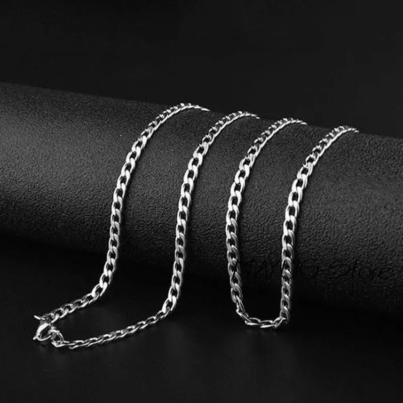 Long Stainless Steel Chain Necklace Hip Hop for Women Men on The Neck Fashion Jewelry Accessories Choker Valentine's Day