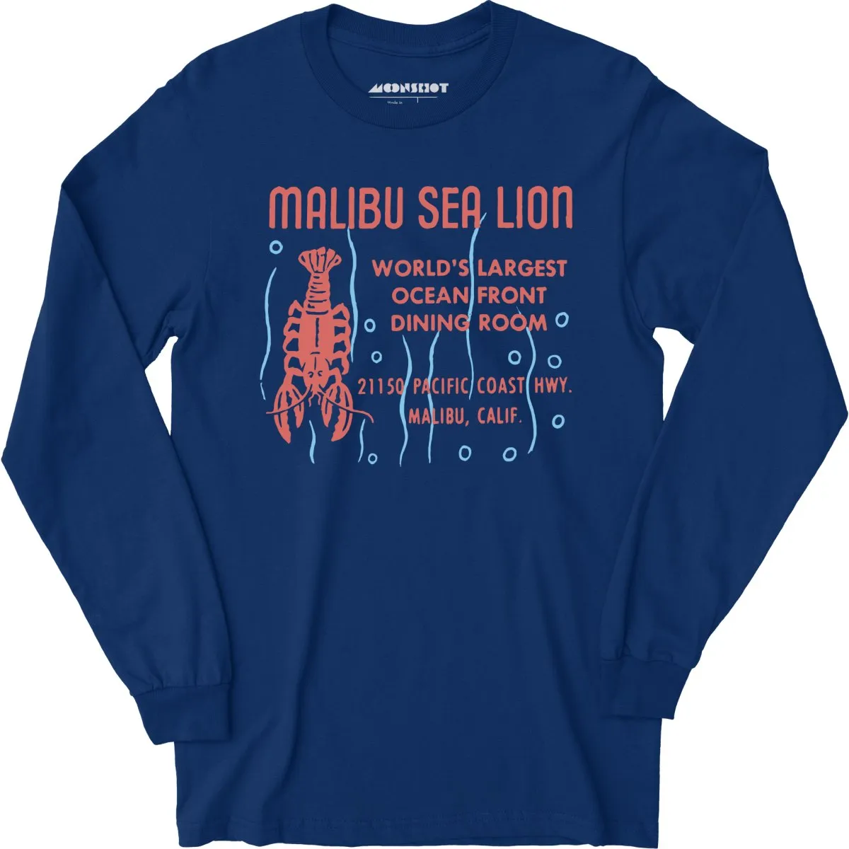 Malibu Sea Lion - Malibu, CA - Vintage Restaurant - Long Sleeve T-Shirt