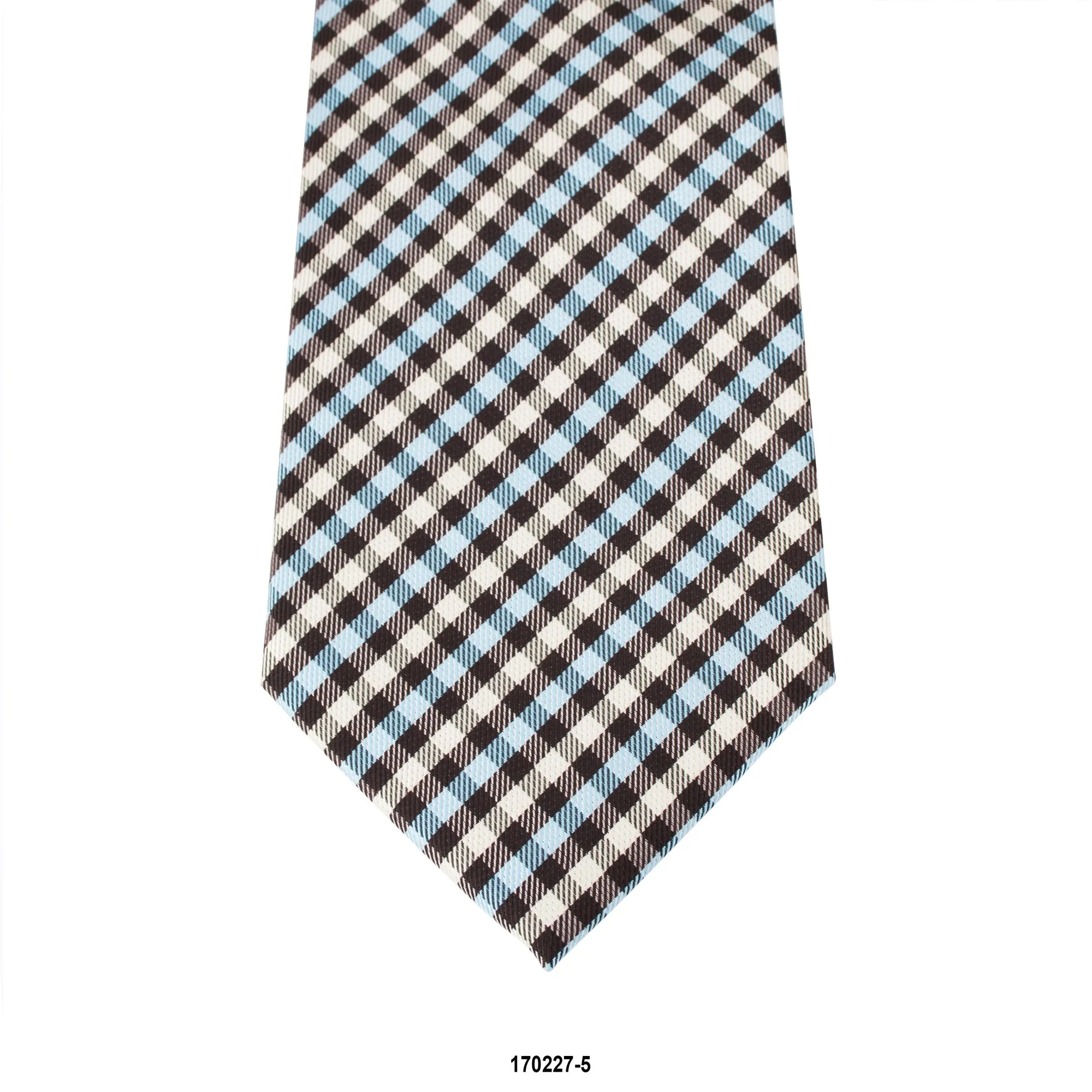 MarZthomson 8cm Gingham Checks Tie in Black, White and Blue