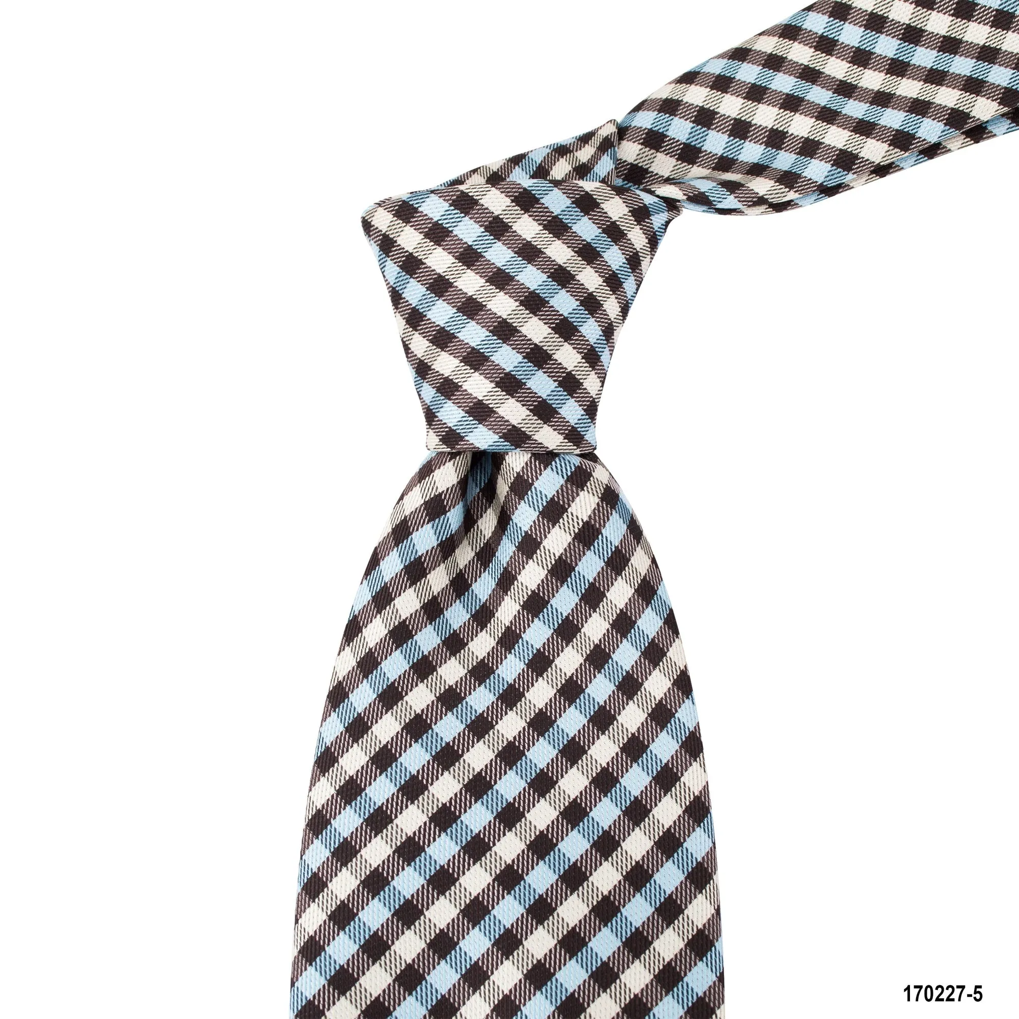 MarZthomson 8cm Gingham Checks Tie in Black, White and Blue