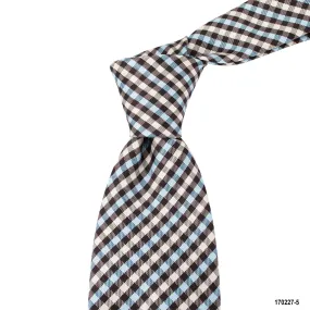 MarZthomson 8cm Gingham Checks Tie in Black, White and Blue