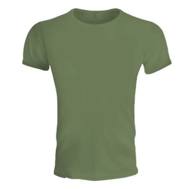 Men Running Breathable Cotton t shirt Gym Fitness Workout Training Short sleeve T-shirts